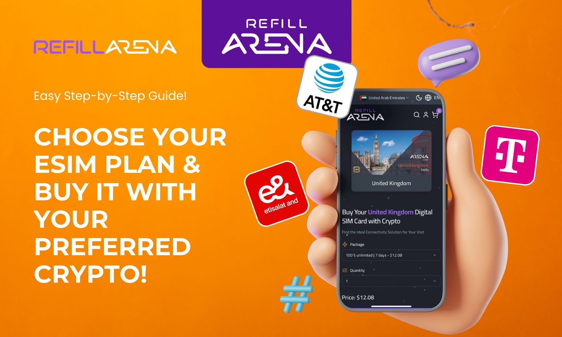 Buy Global eSIMs with Crypto on Refillarena